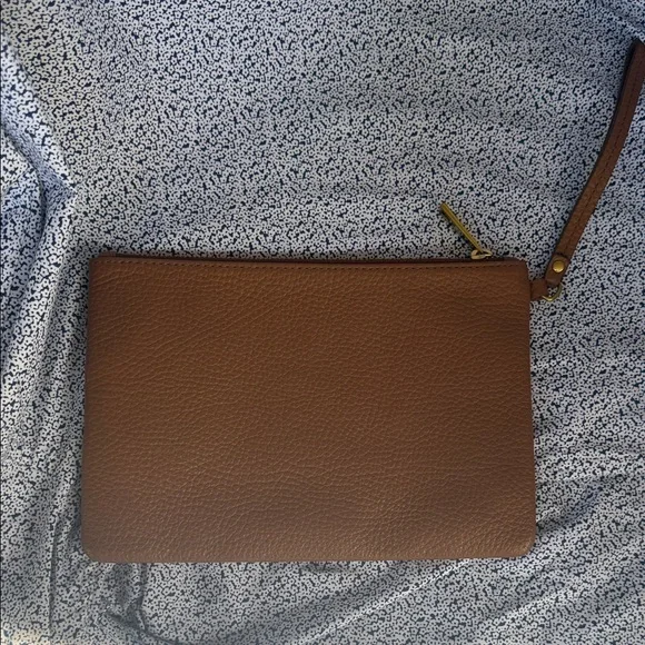 NWOT Fossil Brown Leather Wristlet Clutch - Picture 6 of 7